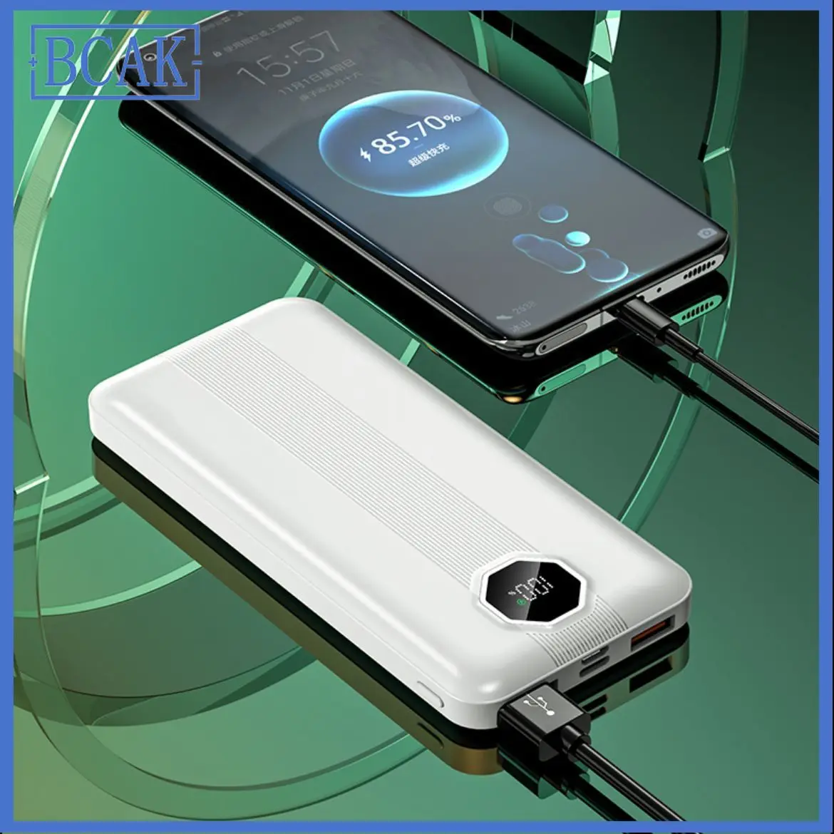 BCAK Power bank 10000 mAh 200000mAh mobile power supply portable suitable for Samsung, electronic devices, charging