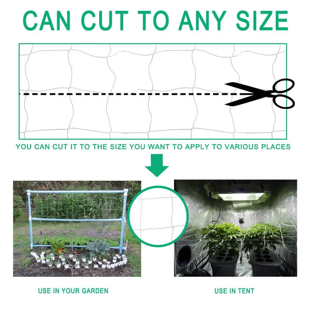 Plastic Trellis Netting Heavy-Duty Garden Netting Roll for Climbing Plants Melons Vegetables and Grape Rack