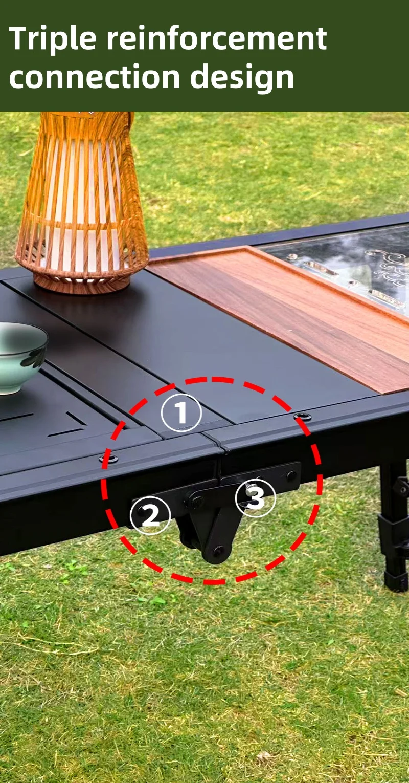 Tryhomy Outdoor Camping IGT Tisch IGT 6-Einheit Tisch Tragbare Aluminiumlegierung Ultraleicht Klapp Camping Schreibtisch BBQ Picknick IGT Tisch Neu – Detail 5