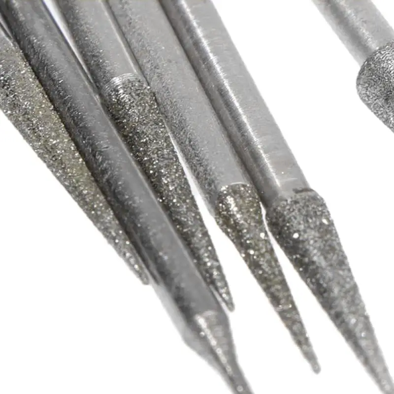 57BE 1-6MM الماس طحن للرأس 2.35/3 مم شانك نطحن الإبرة بتات 2.0 مم لحجر المعاد