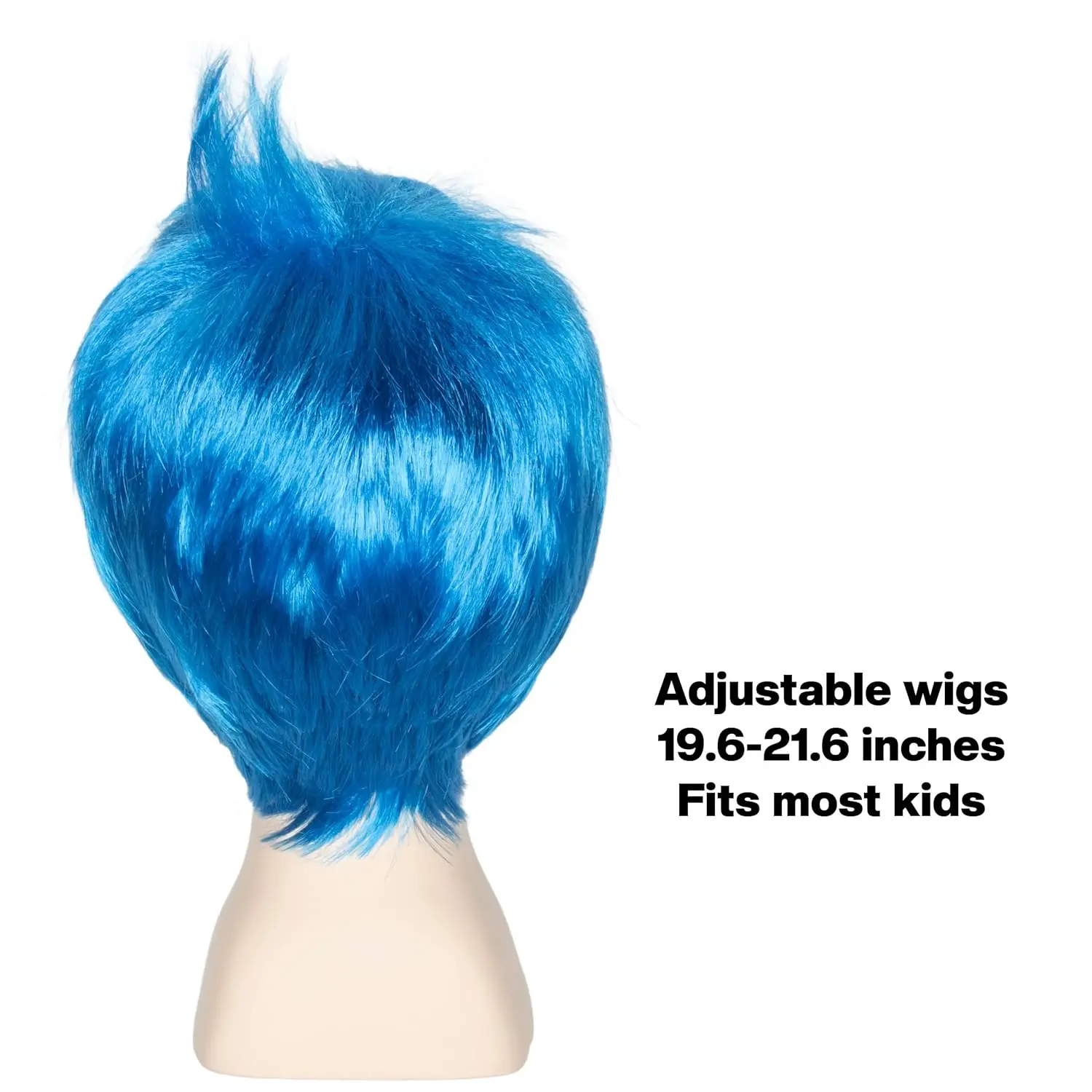 Krótka, prosta, radosna, niebieska peruka dla dzieci, elegancka fryzura Pixie peruka do Cosplay Anime