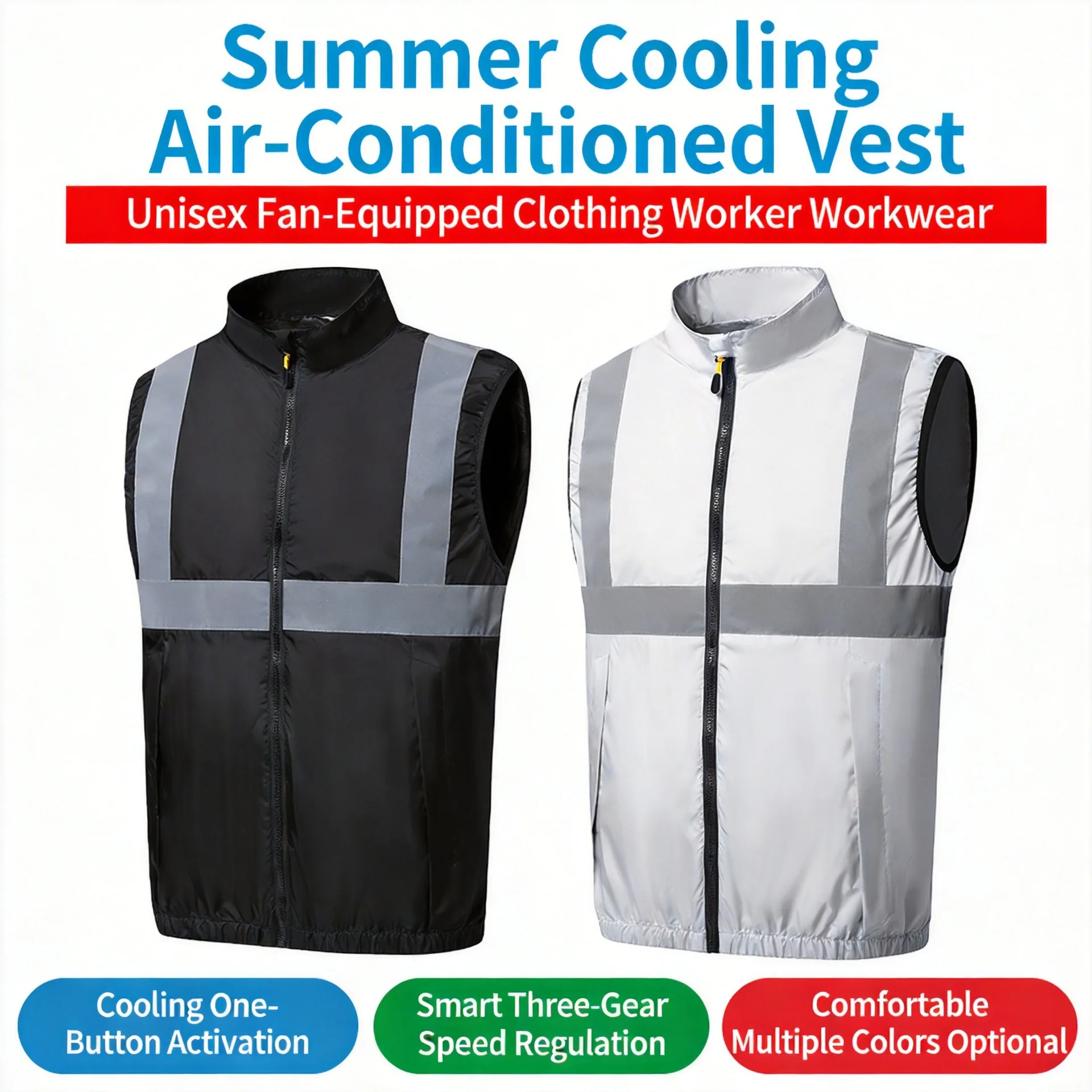 

Summer Cooling Fan Vest - USB Rechargeable Unisex Air-Conditioned Shirt for Fishing & Work