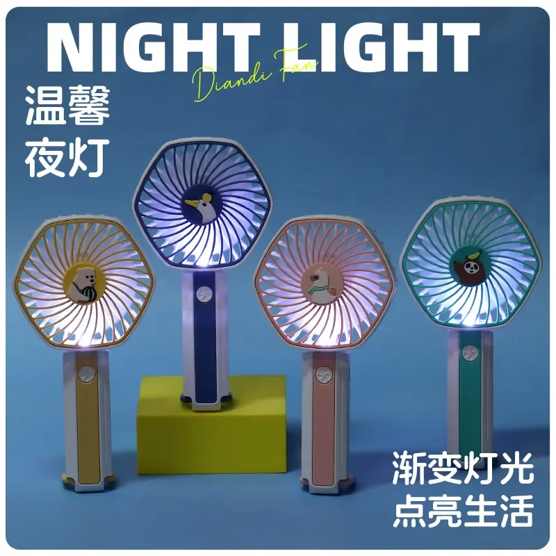

Portable Handheld Fans USB Charging Desktop Mini Fan Fisherman Student Summer Outdoor Fishing Climbing Small Fans Night Lights