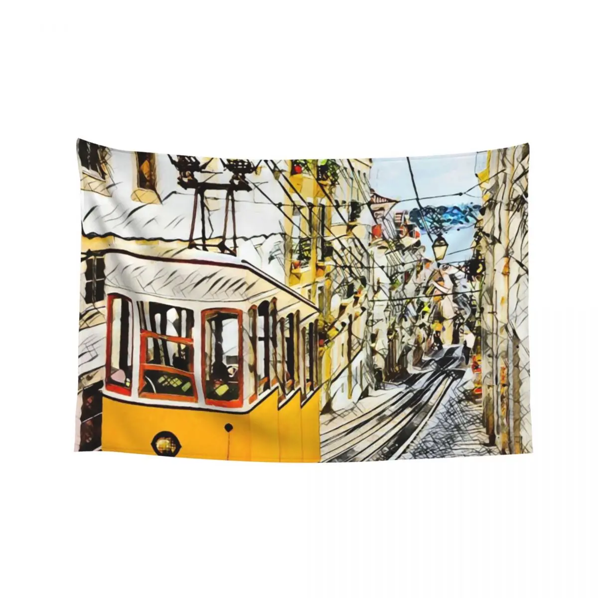 

Lisboa Tram Tapestry Room Decorations Room Decorator Wall Art Tapestry