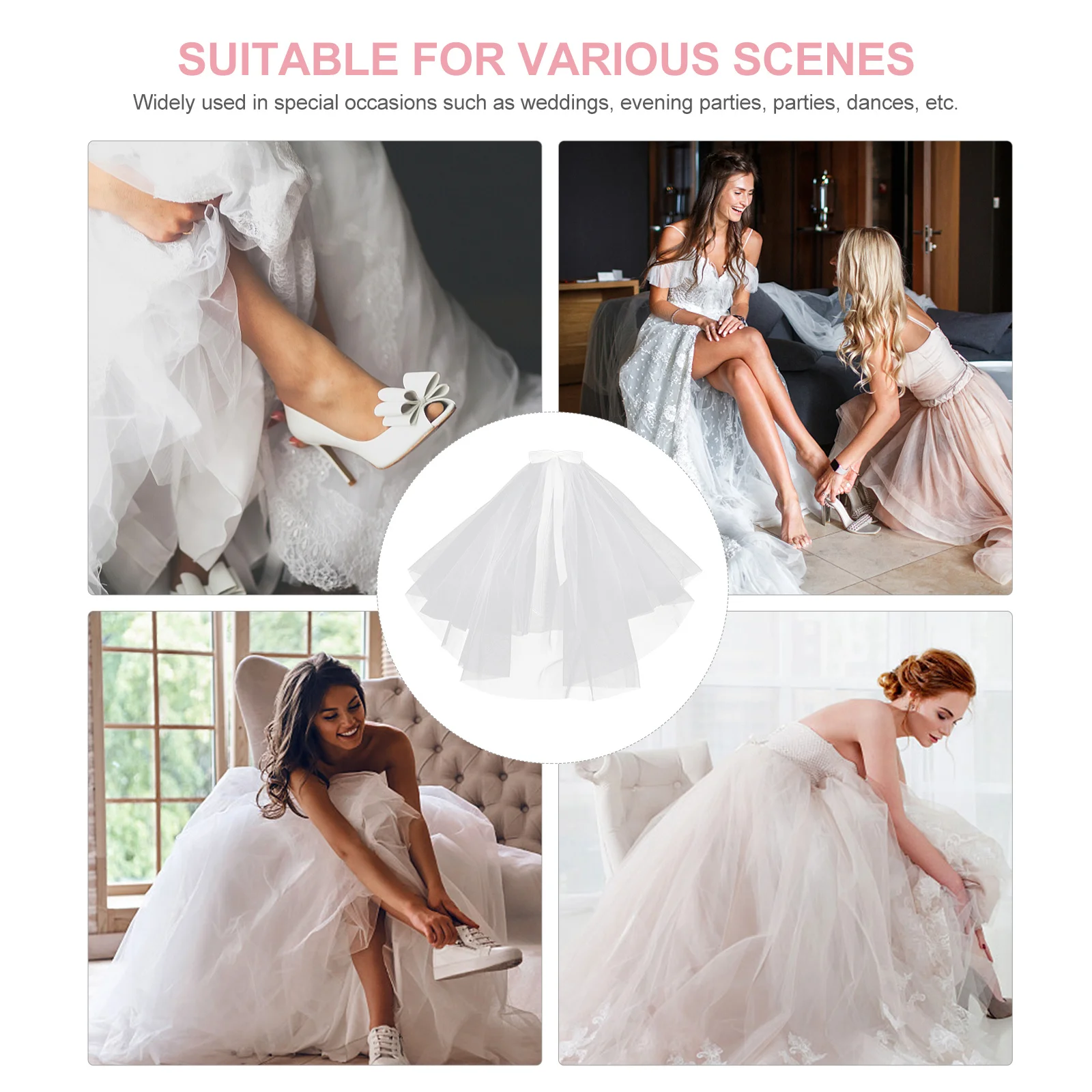 

2Pcs Bridal Veil Elegant Shoulder-Length Bow Design Wedding Veils for Brides Wedding Hair Accessories Bridal Veil