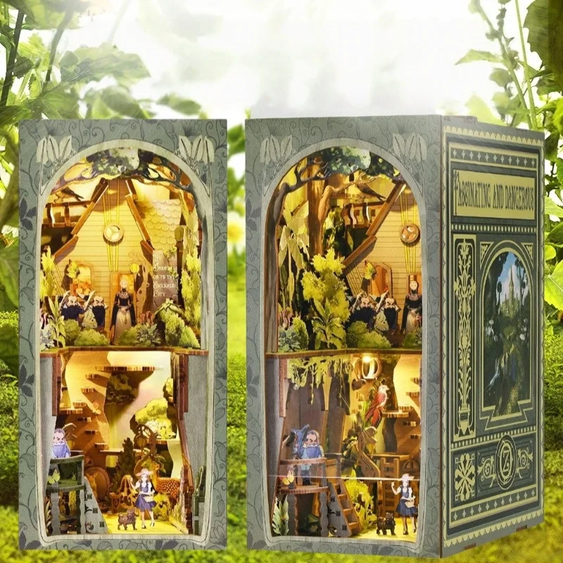 زاوية كتاب كوخ أوز السحرية، مجموعة ألغاز خشبية ثلاثية الأبعاد يمكنك صنعها بنفسك، هدية تحمل عنوان الأدب الخيالي لهواة الجمع #1