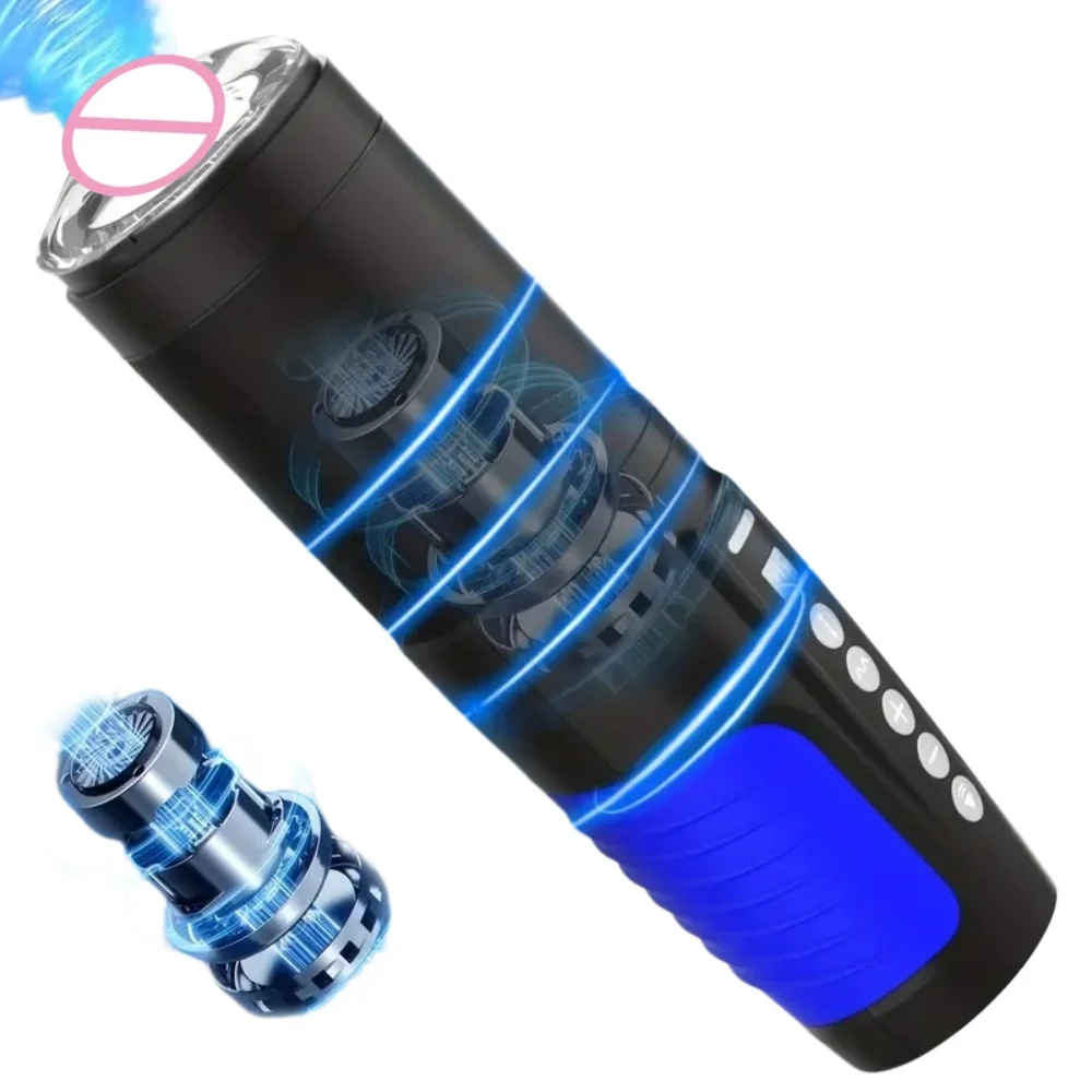 Automatic Male Masturbator with Thrusting Modes Pocket Pussy Blowiob Machine Masturbation Penis Trainer Adult Sex Toy for Men 18