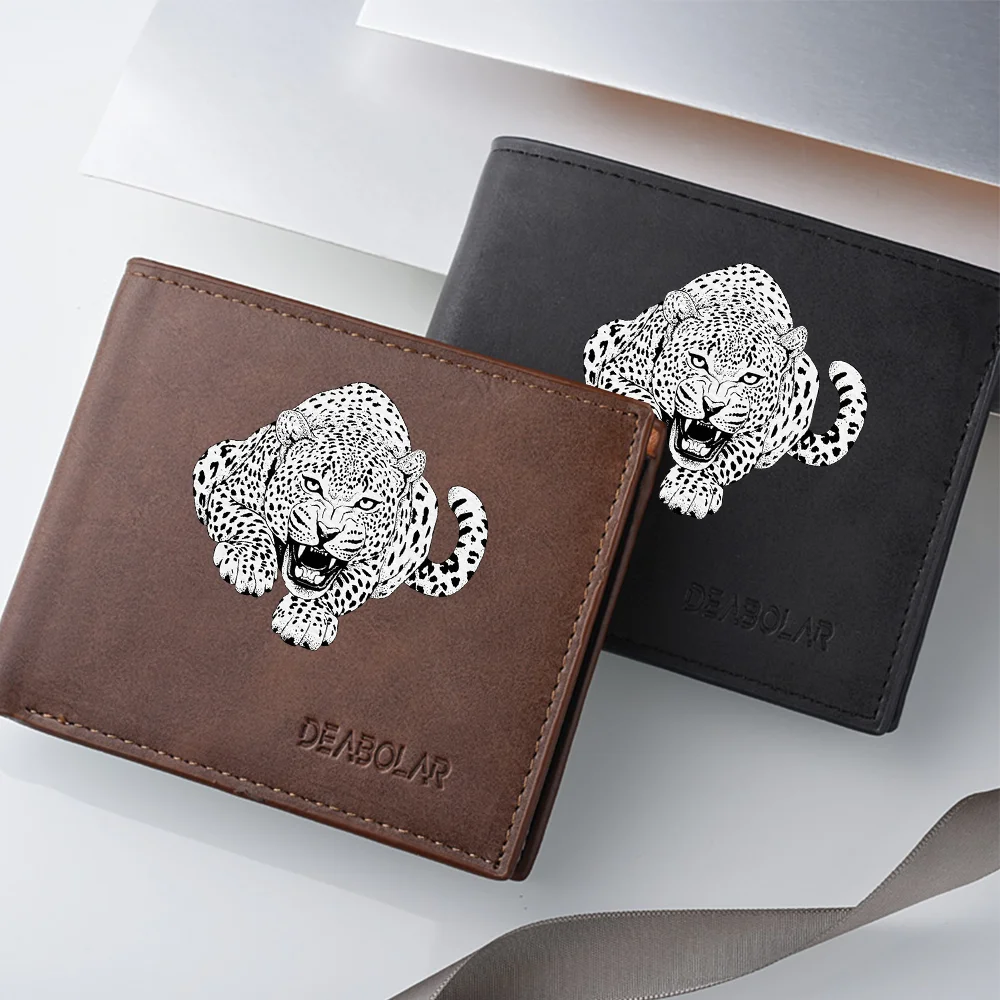 Men's wallet with European style and multiple card slot zipper coin pockets, a retro double-folding wallet