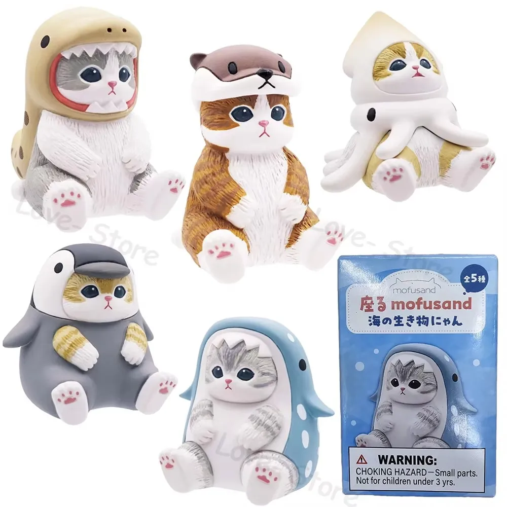 Hippers Mofusand دمية صندوق الغموض القطط لطيف صندوق أعمى القرش مواء كراب Flapjack الأخطبوط صندوق محظوظ لعبة هدية الكريسماس #5