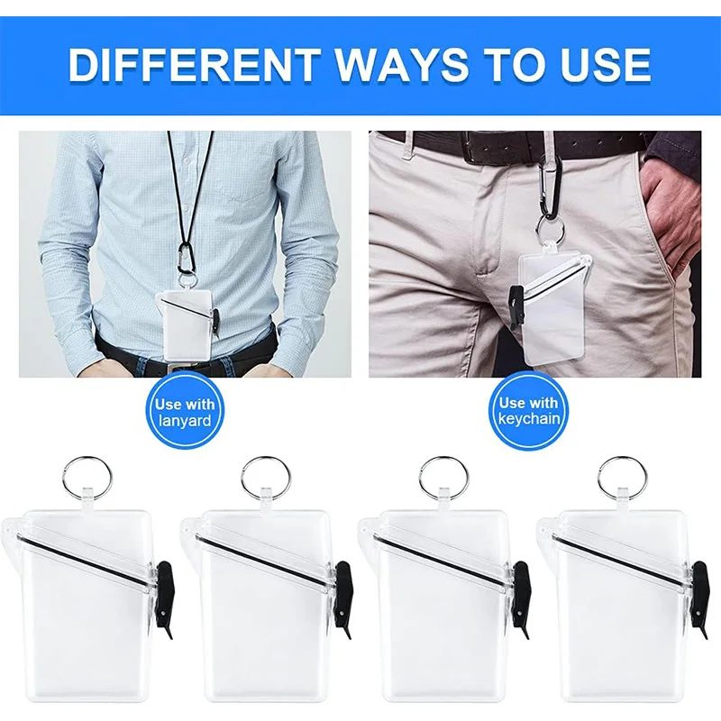 3 Inch Transparent Storage Box Photocard Holder With Rope Waterproof Card Case Outdoor Square Dustproof Box Photo Storage Box