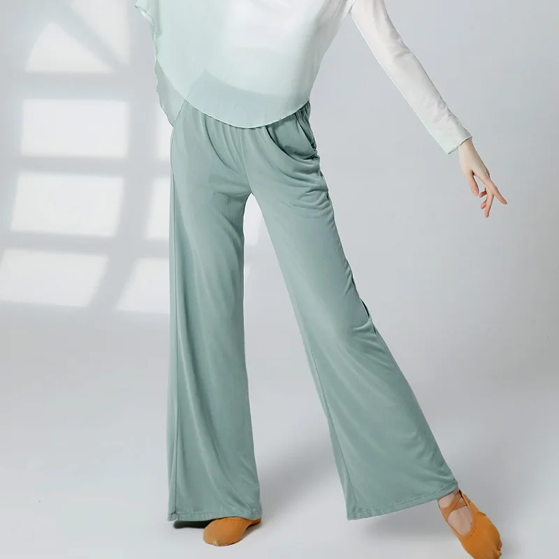 

Dance pants female adult practice pants straight wide-leg pants classical body yoga clothing modern dance high waist long