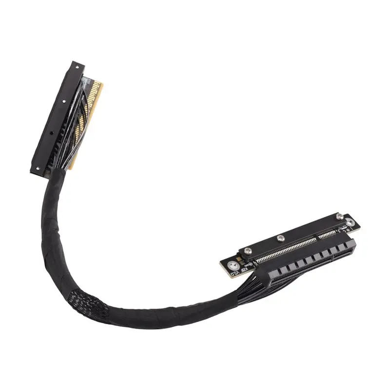 ABUO-Pcie 5.0 X8 Dual Reverse GPU Extension Cable 256Gbps Lossless Riser Adapter For RTX 5070 RX 9070 Graphics Cards