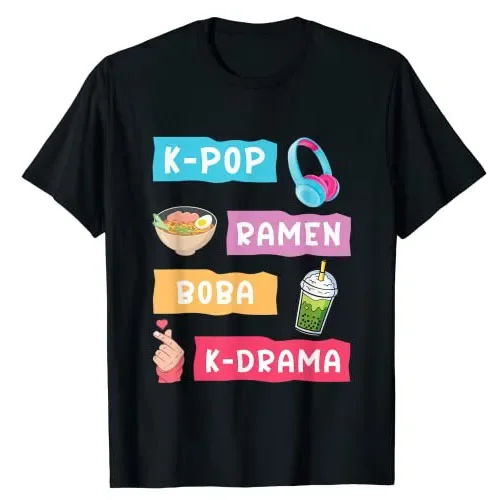 K-Pop Fashion for Fans of Korean K-Drama & KPop T-Shirt Gift Girls Fashion South Korea Clothes Life Style Graphic Tee Casual Top