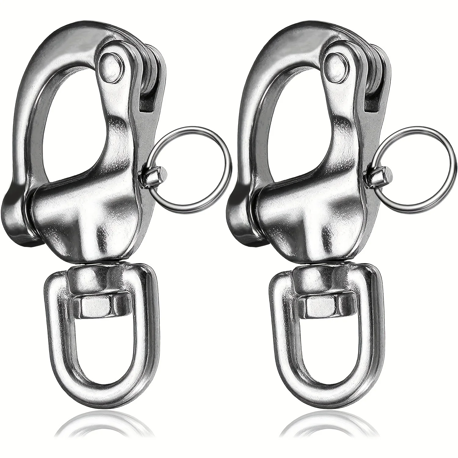 2pcs Snap Shackle 316 Stainless Steel Swivel Shackle Sailing Halyard Quick Release Snap Hook Boat Shackles Sailboat Hardware