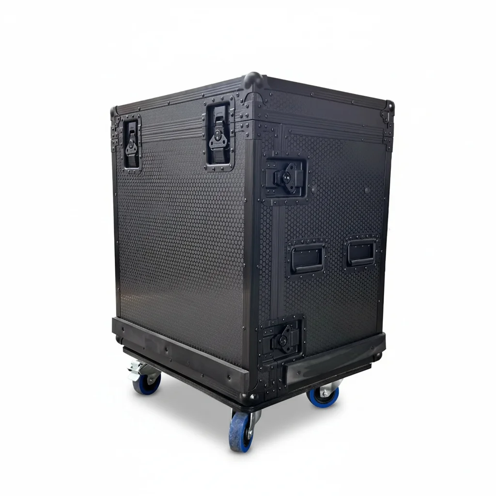 Stage Lighting Flight Case, Aluminum Plywood Custom Road Case, Dual Door Aviation Case with Casters for Spot Beam Wash Lighting
