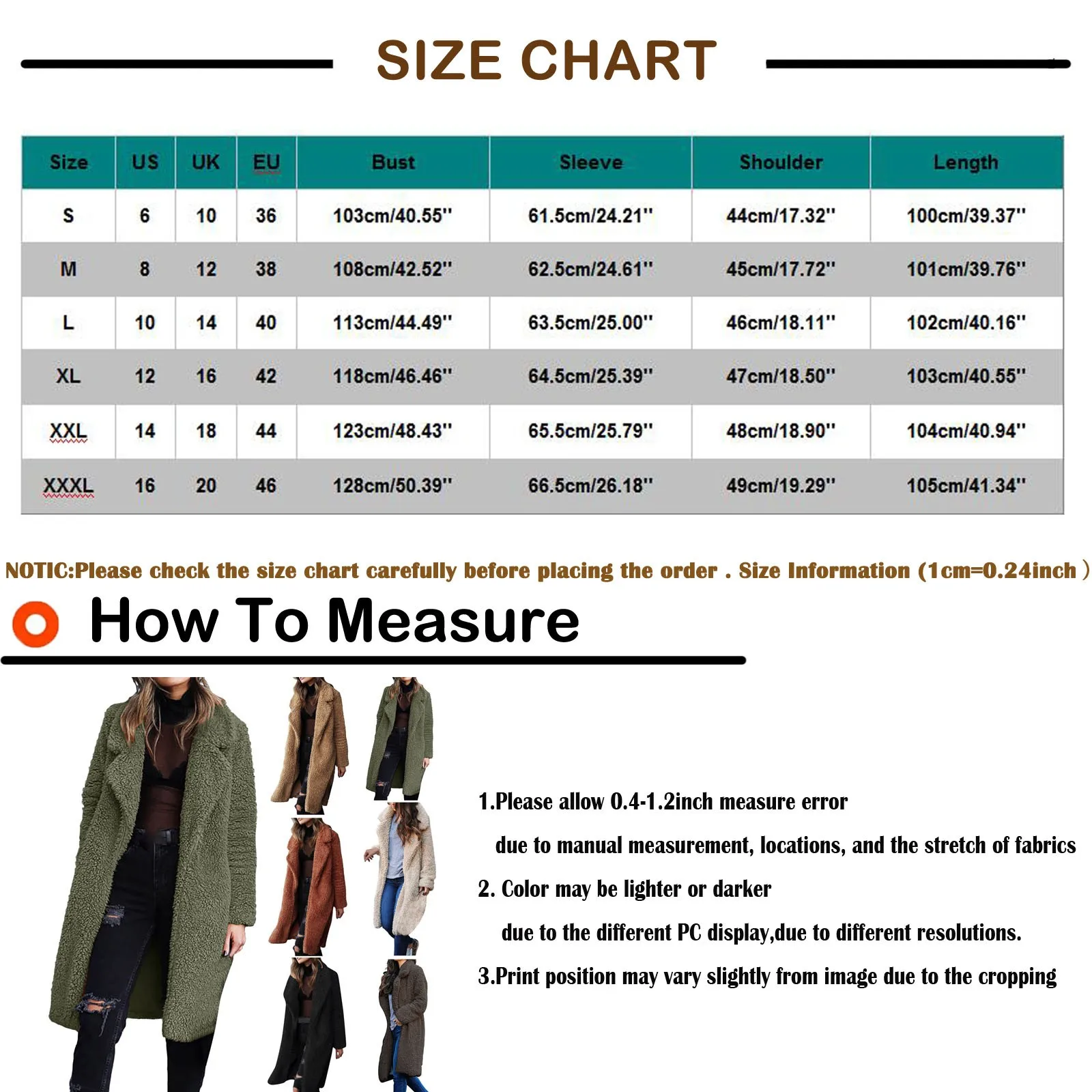 Womens Warm Plush Artificial Wool Coat Jacket Lapel Winter Outerwear Cardigan Sweatshirt Open Lapel Winter Coats