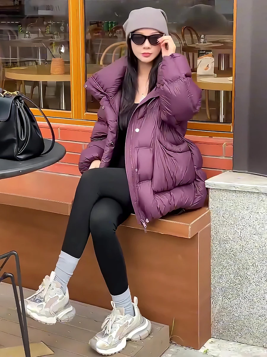 Abrigo de invierno Jaet acolchado de plumón blanco con capucha para mujer, cálido, Sli, dulce, longitud Regular, sin marca