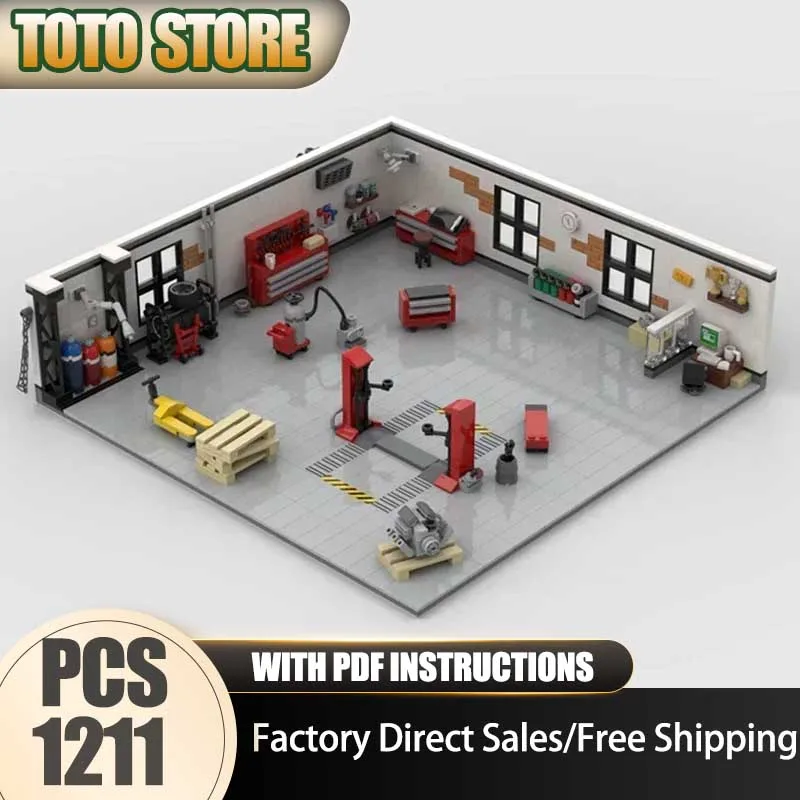 

Moc строительные кирпичи тюнинг гараж с аксессуарами технология блоки вид на улицу модель подарки рождественские игрушки наборы «сделай сам» сборка