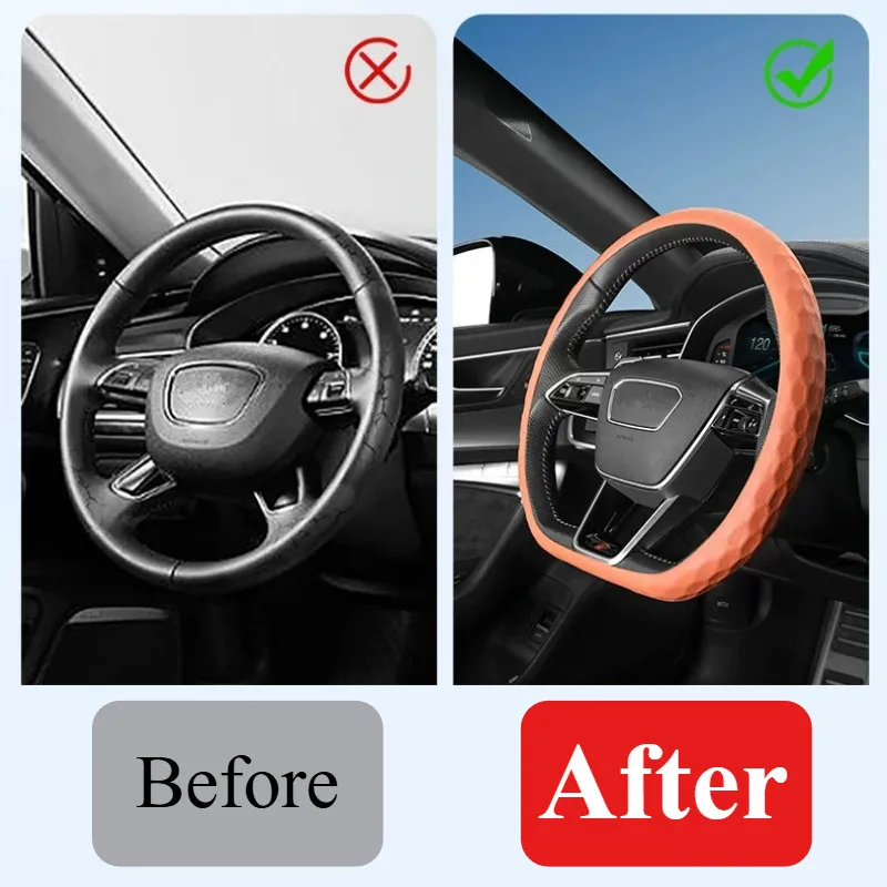 For Geely EX5 Silicone Steering Wheel Cover Sweat-Absorbing Protective Sleeve for All-Season Comfort