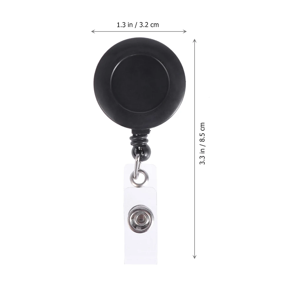 

12Pcs Badge Holder Black Portable Metal Id Badge Reel Clip Nurse Office Staff Key Reel Swivel Clip for Name Tags Id Cards
