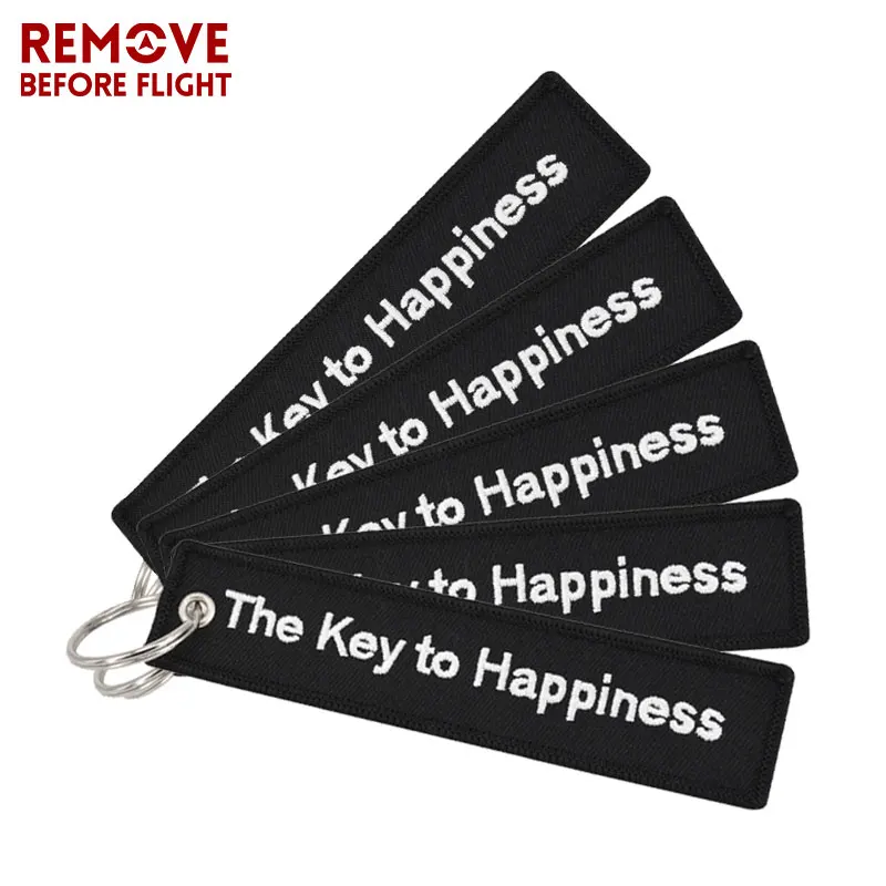 5PCS Car Keychain Motorcycles The Key to Happiness Key Fobs Key Ring Remove Before Flight Tag For Men Black Cool Accessories