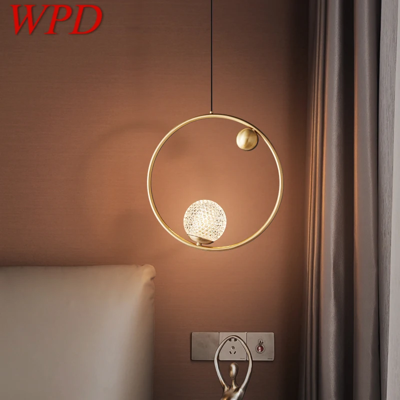 

WPD Contemporary Copper Chandelier LED Gold Brass Hanging Lights Simple Design Creative Decor For Home Bedroom