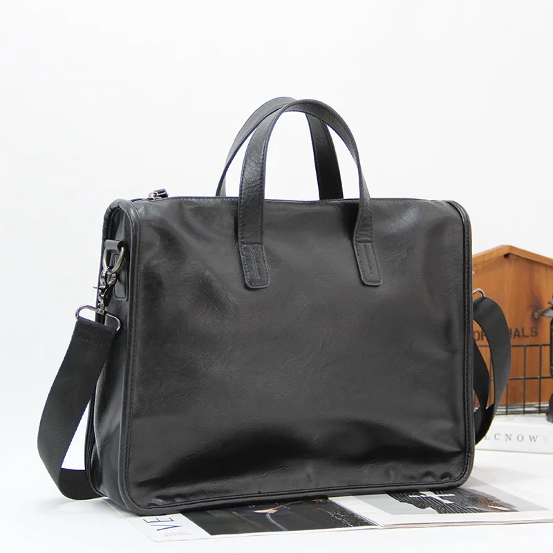 Business Briefcase Men Large Capacity 13 inch Laptop Bag Men Handbag Satchels Luxury Soft Leather Crossbody Bag Male Sling Bags