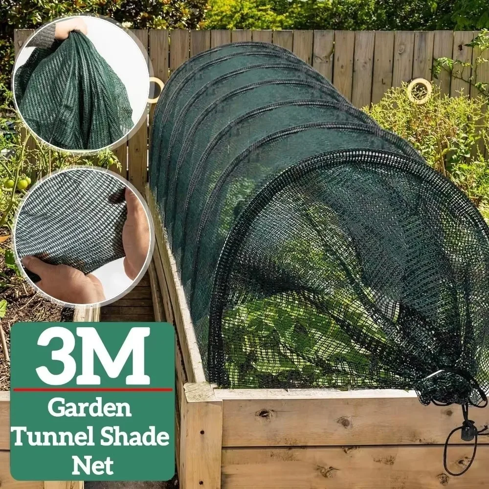 Collapsible Greenhouse Tunnel Green Mesh Metal Frame Shade Net Cover Portable UV Protection Plant Protective Cover