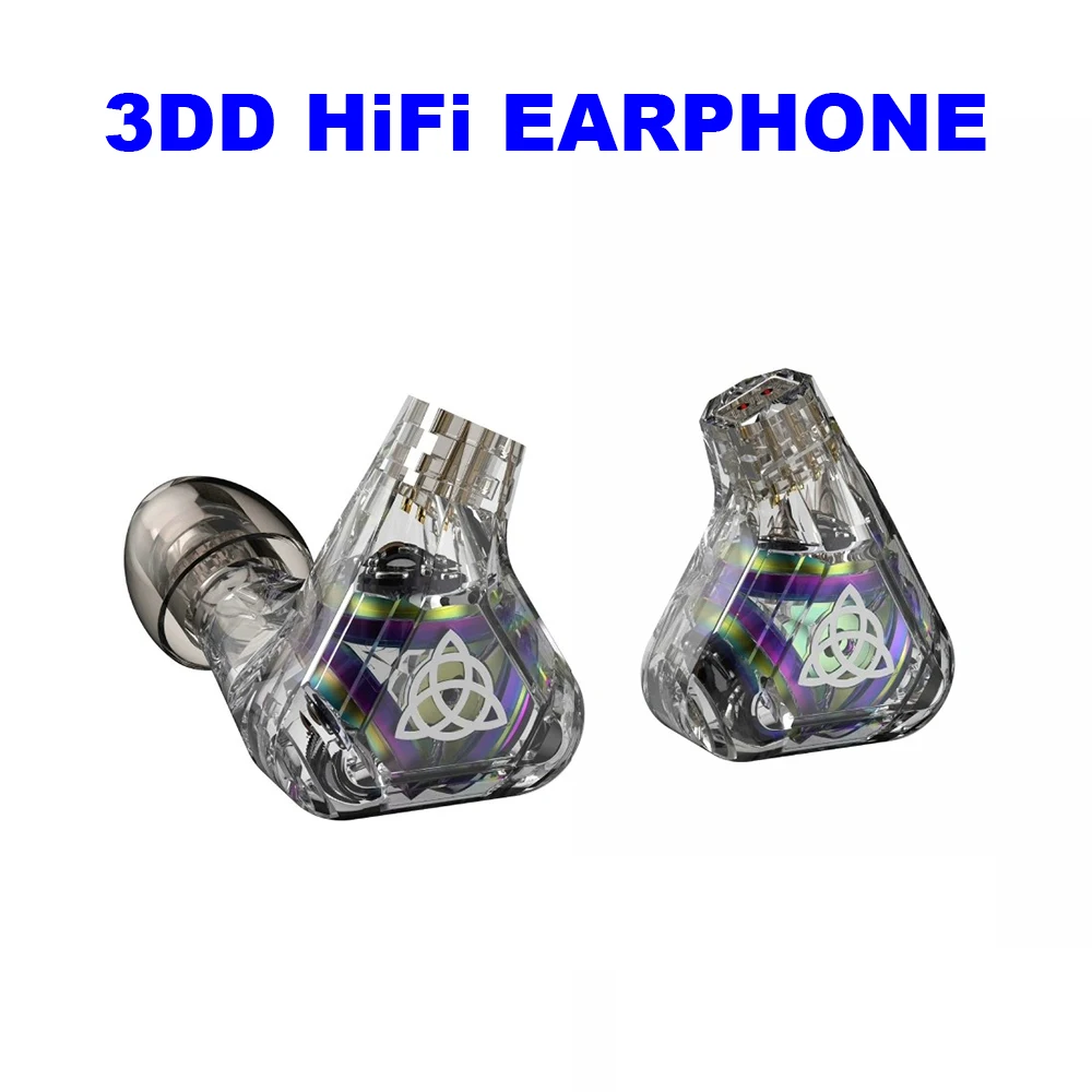 3DD IEM Earphones HiFi Headphones in-ear Monitor Earbuds 2pin Detachable Cable Ear Buds 10mm LCP Dynamic Drivers Headphone IEMs