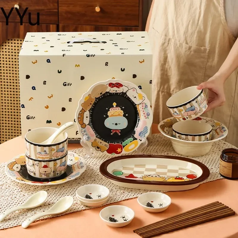 Modern Unique Dinner Set Plates Full Set Friendly Luxury Ceramic Dinnerware Sets Kitchen Designer Vajilla Ceramica Dinnerware
