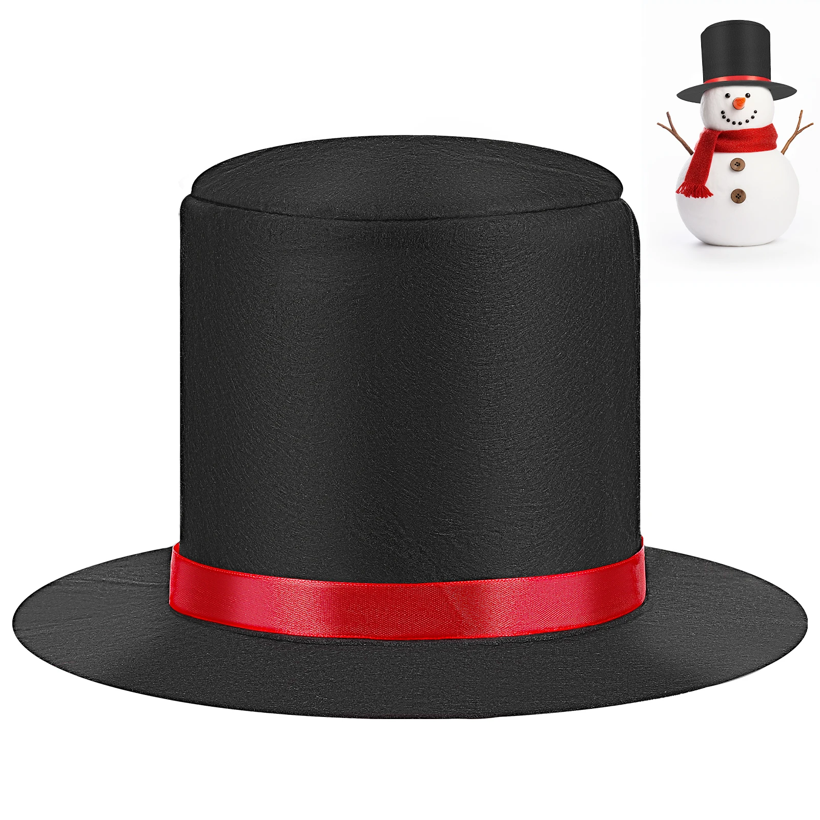 

1pc Diy Snowman Hat Christmas Decor Prop For Holiday Outdoor Party Xmas Craft Ornament Winter Festive Accessory