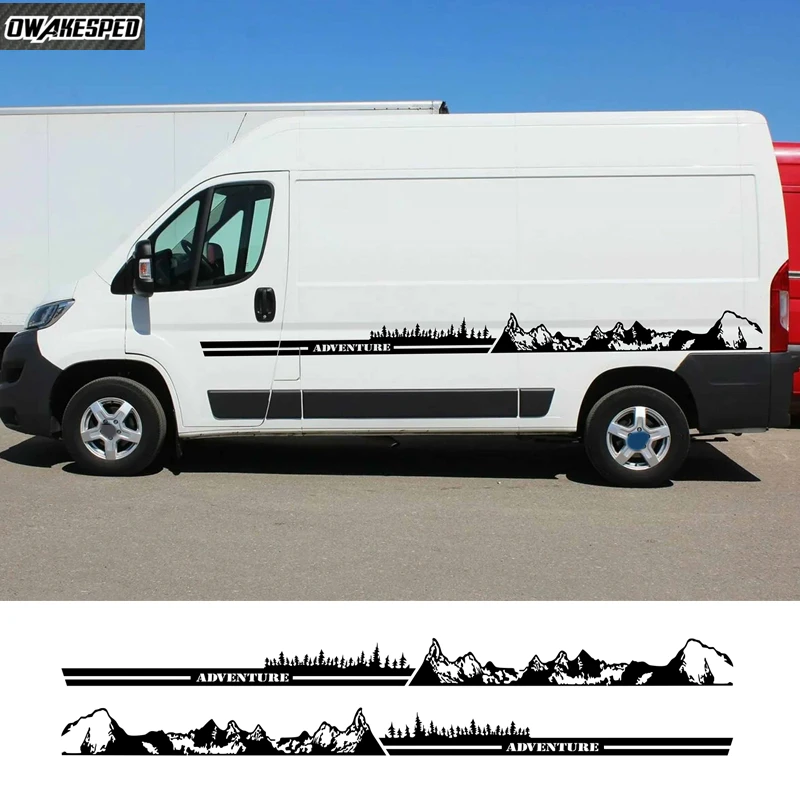 

4 шт./лот, боковые наклейки на дверь автомобиля, кемпер, фургон, графические наклейки для Fiat Ducato Peugeot Boxer Citroen Jumper, аксессуары для дома на колесах