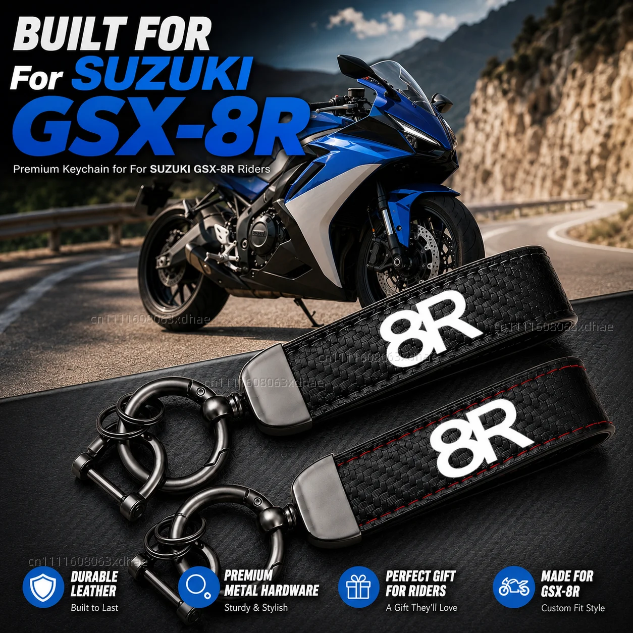 High-Grade Leather Motorcycle Keychain Holder Keyring Accessories For SUZUKI GSX-8R GSX8R GSX 8 R 2023 2024 2025 GSX 8R