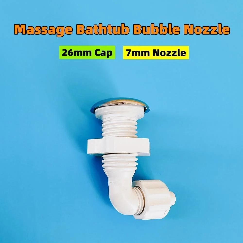 7mm Nozzle 26mm Cover Bubble Nozzle With Lock Nut Chromed Cap PVC Base Hot Tub Air Jet Massage Φ7 Bathtub Accessories