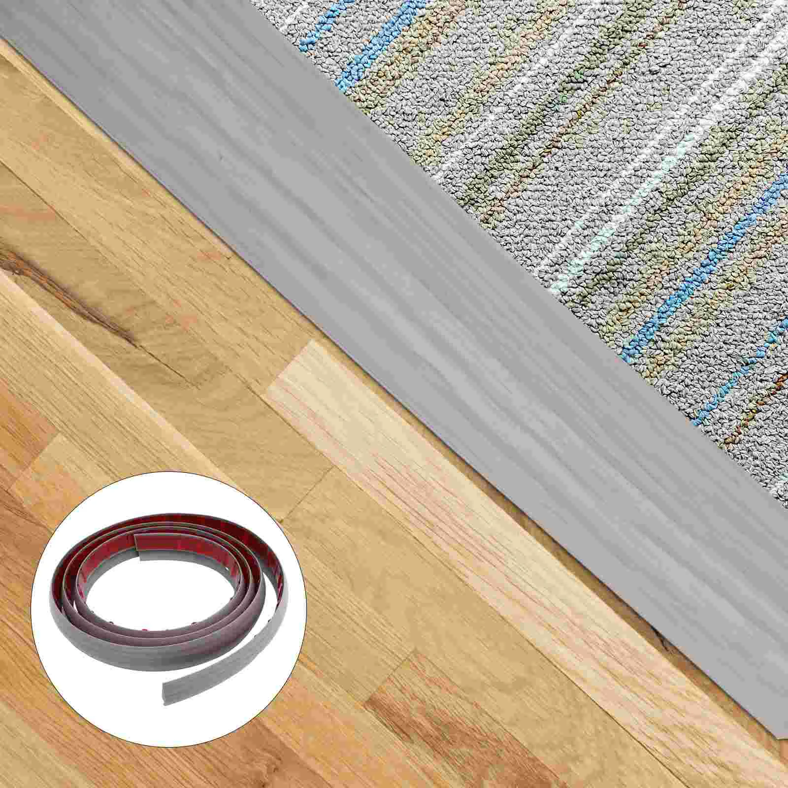 2m PVC Self adhesive Floor Edge Strip Gray Wood Grain Peel Stick Tiles Vinyl Transition Decorative Door Threshold Edging