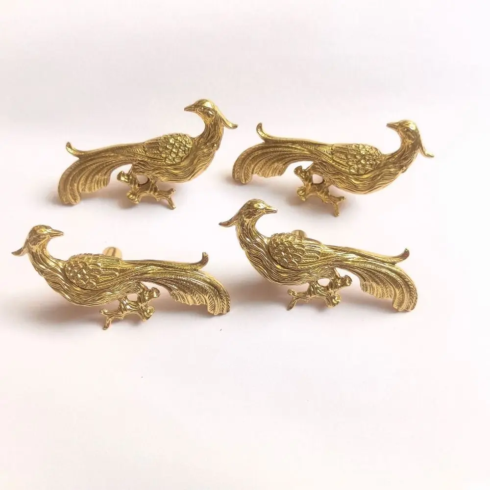 Classical Brass Drawer Handle with Screw Phoenix Design Cabinet Door Knob Wardrobe Handle Drawer Application
