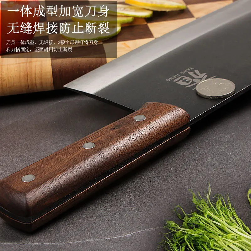 SHUOJI High Carbon Steel Kitchen Knives Chinese Kitchen Cooking Knife Non Stick Blade Slicer Knife Chef\'s Cleaver Wood Handle