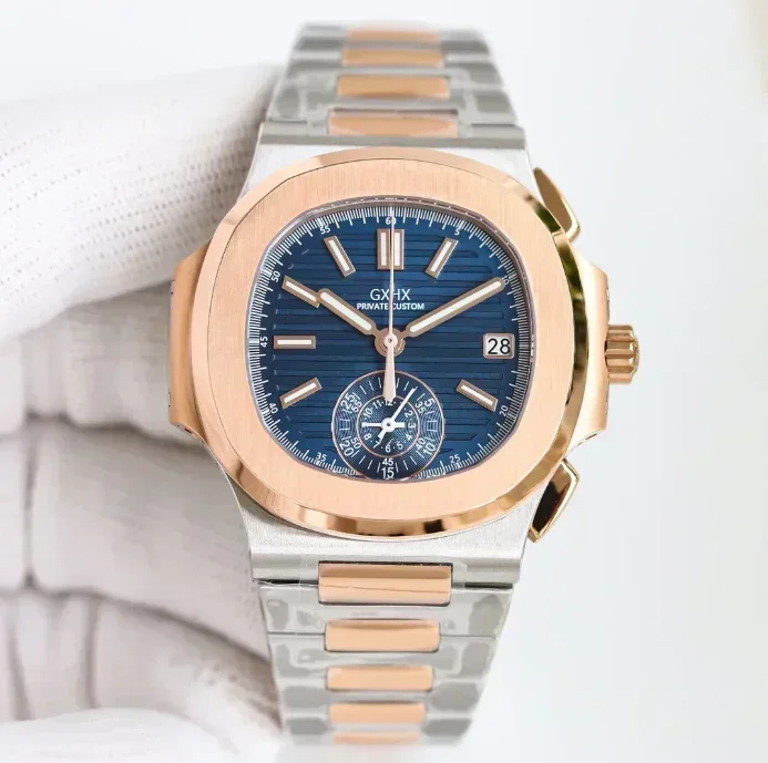 5712 ساعة ميكانيكية أوتوماتيكية فاخرة للرجال ستانلس ستيل فضي 40 ملم ساعات رجالي