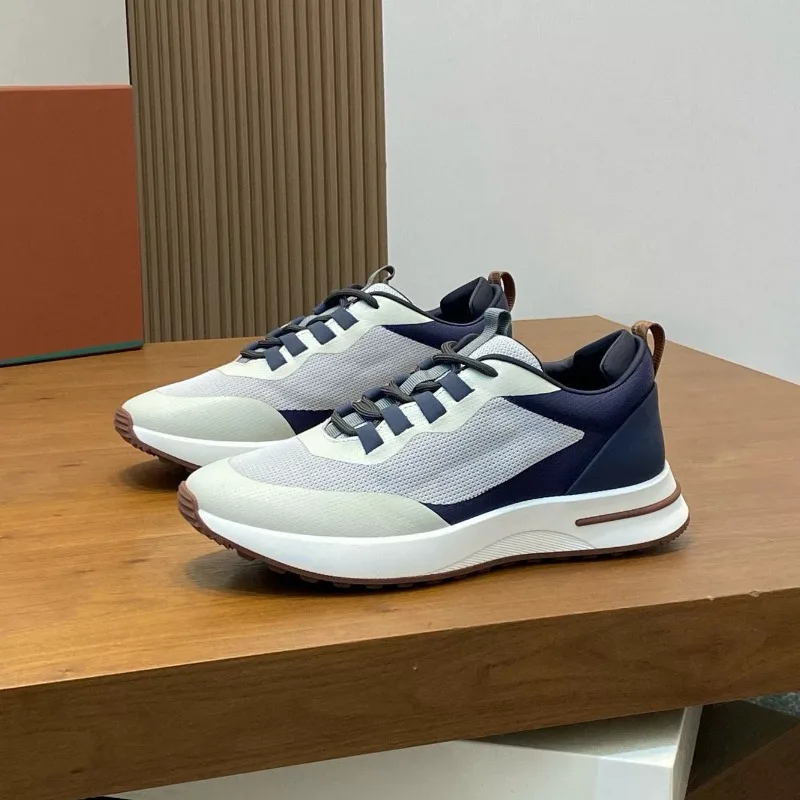 

Мужские кожаные кроссовки с сетчатыми вставками, низкие, на шнуровке, повседневные, спортивные, с толстой подошвой, модные, легкие, низкопрофильные, для бега.