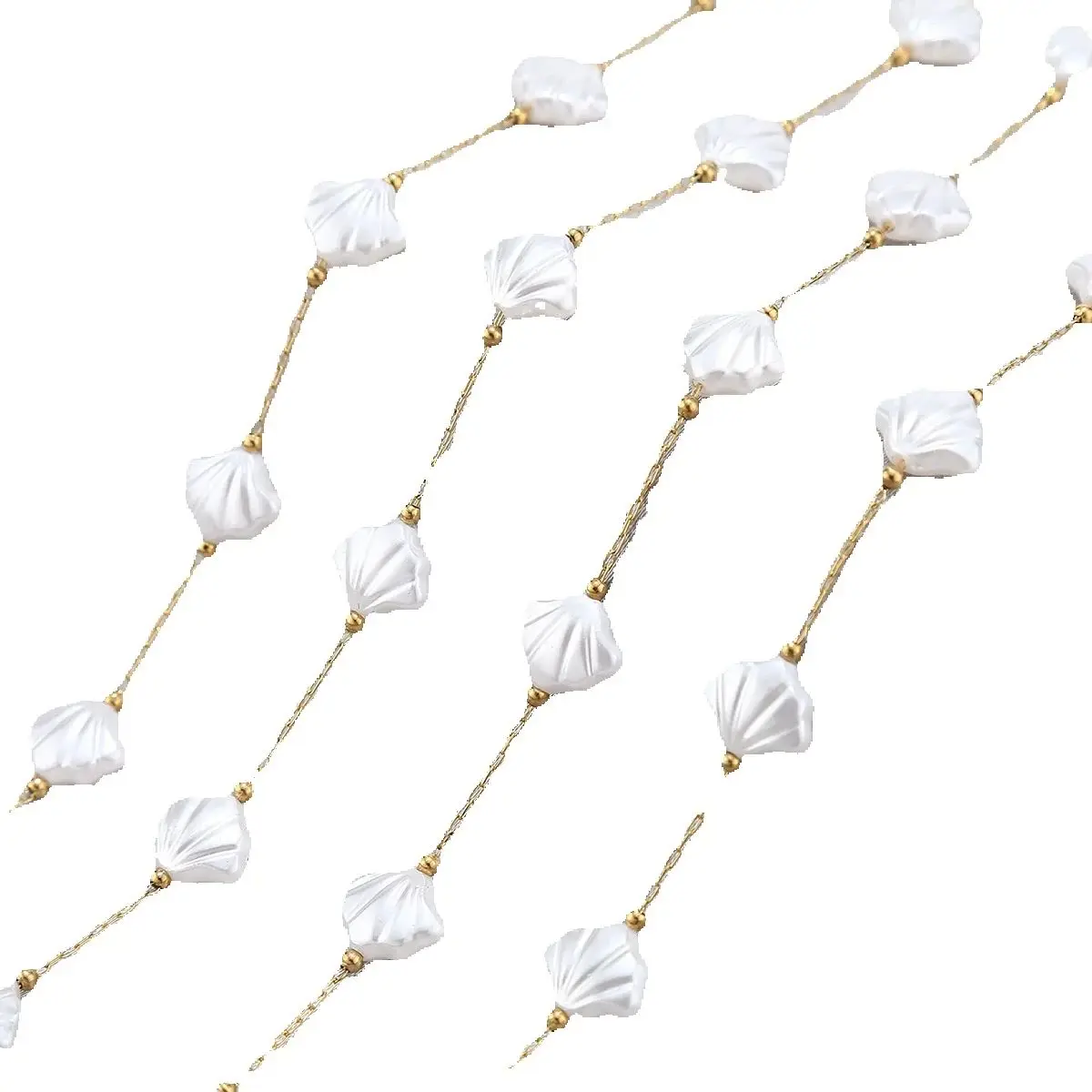 

WT-STS020 New Arrival Steel&Artificial Pearl Lovely Shell Butterfly Tiny White Charms Wholesale Accessory Chain Accessory