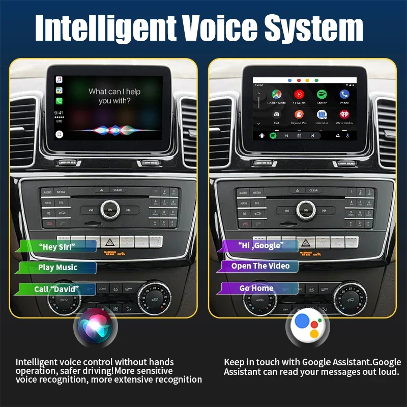 Wireless Carplay Retrofit Kit Decoder for Mercedes Benz GLE NTG5.0 2015-2019 Year, Support Android Auto Mirrorlink, Navigation