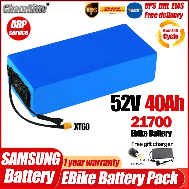 

Electric Bicycle 52V Bafang 250w-2000W Batterie Elektrische Fiets e bike Batterij 52v 20ah 30ah 40ah 50ah 21700 Lithium Batterij