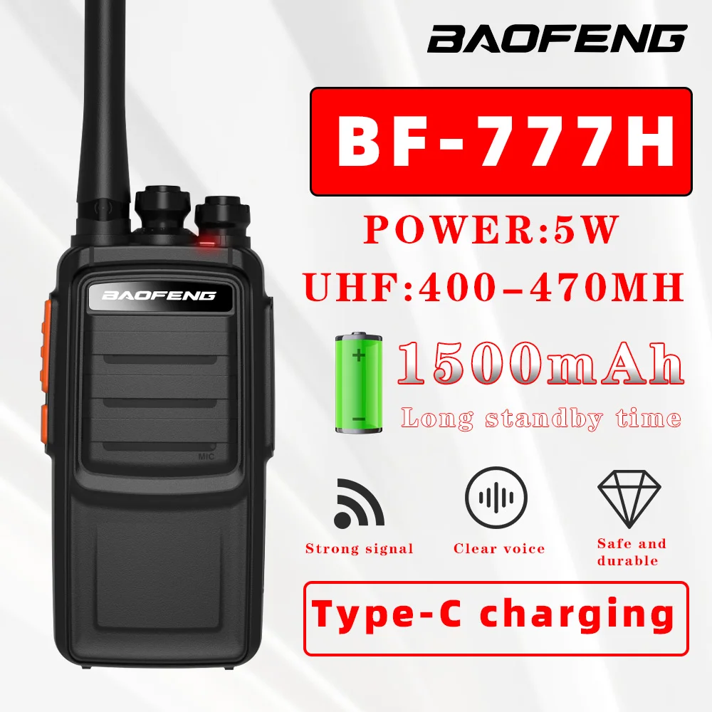 Baofeng – talkie-walkie BF-777H 16CH, portée professionnelle 3-5km, Radio bidirectionnelle 400-470MHz, récepteur sans fil Portable longue portée, 2 pièces