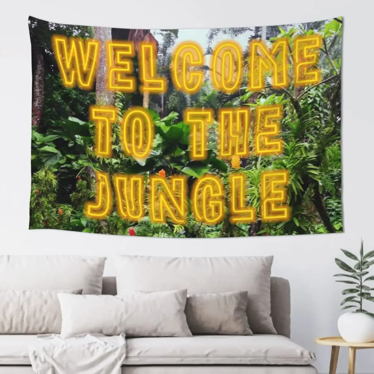 

Welcome to the Jungle - Neon Tapestry Decorative Wall Room Decore Aesthetic Decor For Bedroom Home Supplies Tapestry