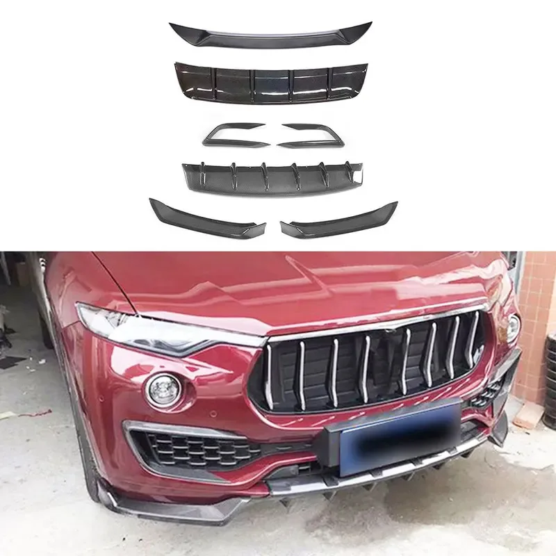 Car Front Bumper Lip Rear Spoiler Air Vent Trims For  Levante Sedan 2016-2019 Rear Diffuser Body Kits Accessories