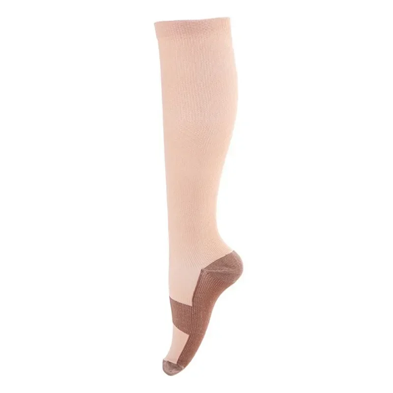 

Copper Compression Socks 1 Pair Unisex Long High Sports Stockings Knee High Outdoor Workout Running Pressure Relief Circulation