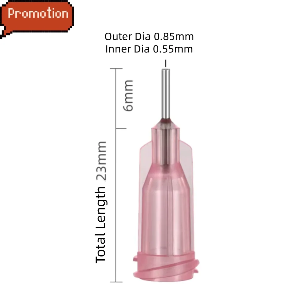 Stainless Steel 20G Screw Thread Dispensing Needle Tips 1/4 Inch 100 Pack Blunt Glue Injector for UV Adhesive DIY Industrial