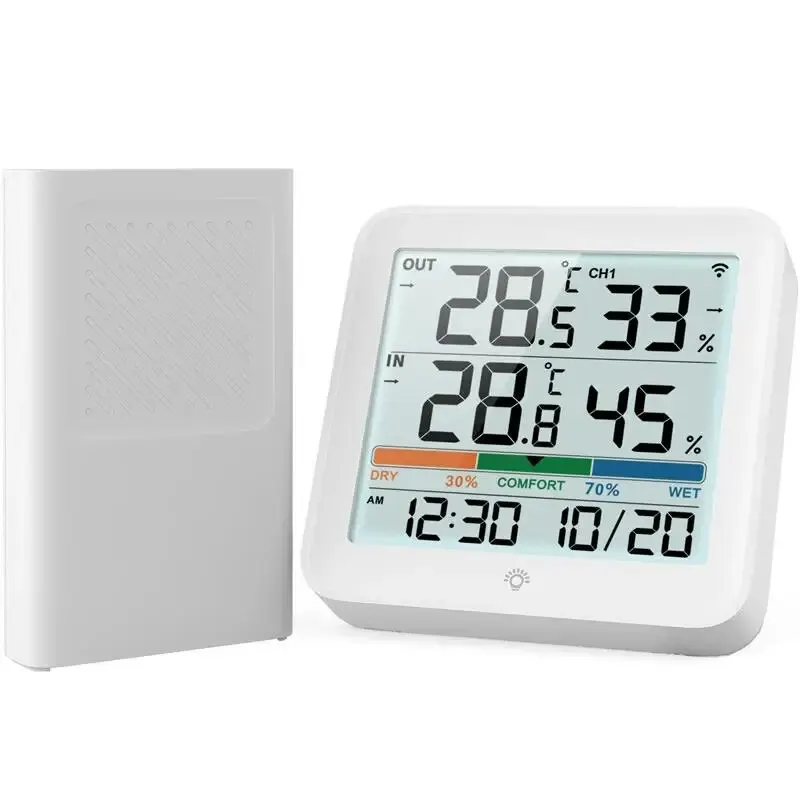 Thermomètre hygromètre numérique avec télécommande, capteur d'humidité et de température intérieure LCD, haute précision, thermomètre domestique