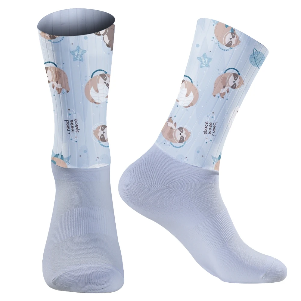 Chaussettes longues imprimées en coton pour hommes, chaussettes de sport décontractées, chaussettes de course et de cyclisme, Hip Hop, sac pastel, Harajuku, mode