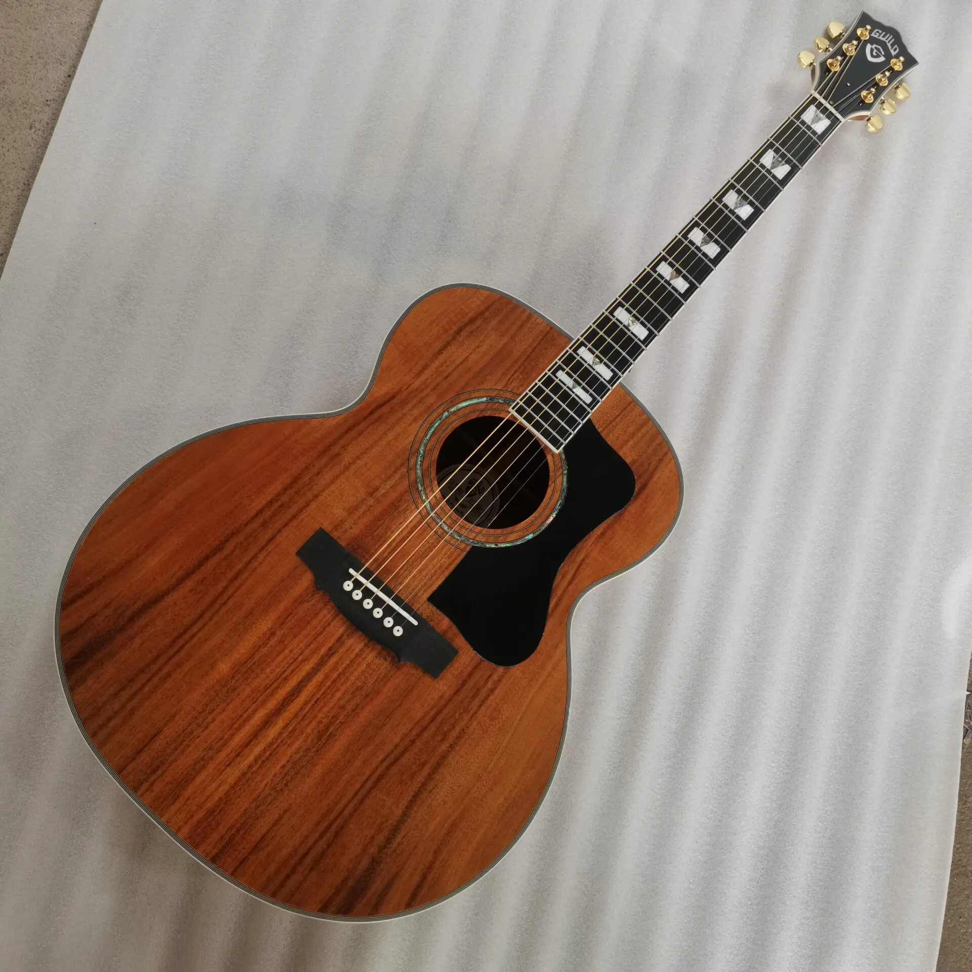 professional jumbo koa guitar with transacoustic pickup system F50 vintage guitar ebony fretboard acoustic electric guitars